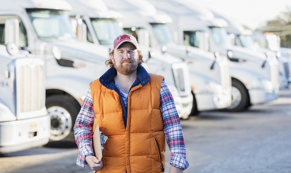 trucker with clipboard